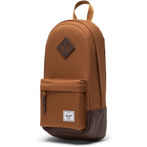 Front view of eco-friendly sling shoulder bag with diamond detail