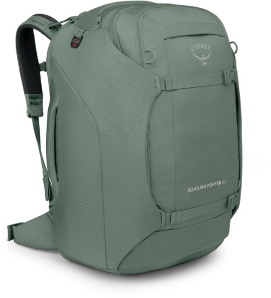 Front angle of backpack showing padded straps, ideal for adventure gear setup