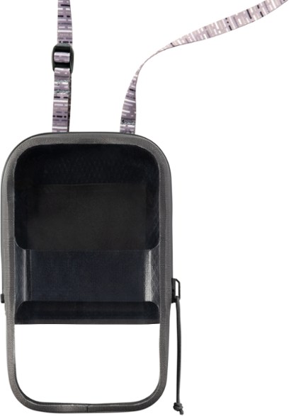 Nite Ize RunOff waterproof phone case displayed on a beach with water splashing