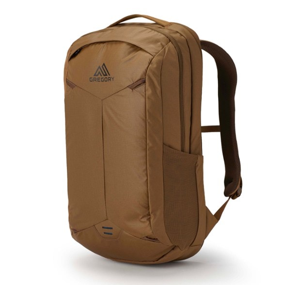 Front view of the Gregory AirTravel 25 Backpack showcasing padded laptop compartment for secure storage.