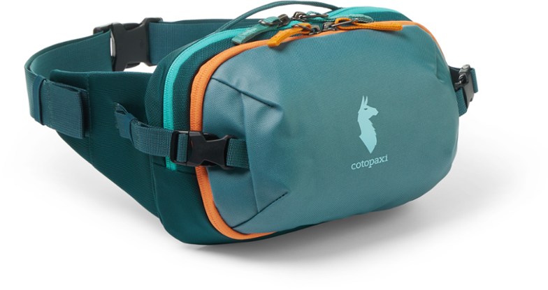 Allpa Glide 3L sling bag shown from front with butterfly-style zip open